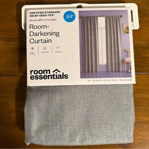 Room Essentials Gray Room-Darkening Curtain Panel